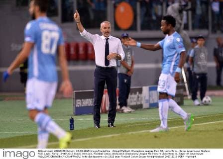 Aktuell Fußball, Champions League Play Off, Lazio Rom - Bayer Leverkusen Stefano Pioli, Lazio. Roma 18-08-2015 Stadio Olimpico, Football Calcio 2015 2016 Champions League Preliminary Lazio Rom vs. Bayer 04 Leverkusen AntoxBaldassarre