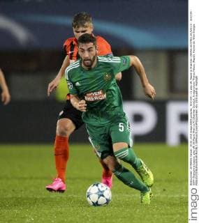 SOCCER - CL play off, Rapid vs Shakhtar VIENNA,AUSTRIA,19.AUG.15 - SOCCER - UEFA Champions League, play off, SK Rapid Wien vs FC Shakhtar Donetsk. Image shows Thanos Petsos (Rapid). Keywords: Wien Energie. GEPAxpictures xPhilippxBrem