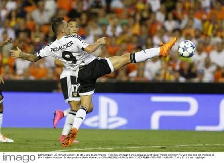 First leg of Champions League playoff Quali match between FC Valencia and AS Monaco at the Mestalla stadium. In this picture, Paco Alcacer. xJOSExANTONIOxSANZx 