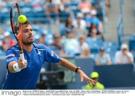 Aug. 19, 2015 - Mason, Ohio, United States - STAN WAWRINKA in action during his match v. B.Coric at the Western & Southern Open in Mason Ohio on Wednesday 19 August 2015 Tennis 2015 -Western & Southern Open - Day 3 - ZUMAl132