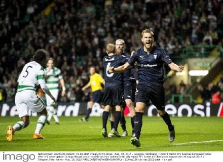 Aug. 19, 2015 - Glasgow, Skottland - 150819 Malmö FFs Rasmus Bengtsson jublar efter 3-2 malet genom Jo Inge Berget under fotbollsmatchen mellan Celtic och Malmö FF i kvalet till Champions League den 19 augusti 2015 i Glasgow..Foto: News - Aug. 19, 2015  - ZUMAb138