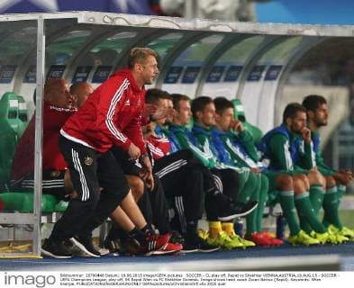 SOCCER - CL play off, Rapid vs Shakhtar VIENNA,AUSTRIA,19.AUG.15 - SOCCER - UEFA Champions League, play off, SK Rapid Wien vs FC Shakhtar Donetsk. Image shows head coach Zoran Barisic (Rapid). Keywords: Wien Energie. GEPAxpictures xChristianxOrt