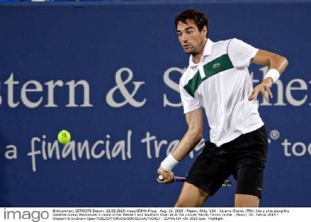 Aug. 19, 2015 - Mason, Ohio, USA - Jeremy Chardy (FRA) hits a shot along the baseline during Wednesday s round of the Western and Southern Open at at the Lindner Family Tennis Center , Mason, Oh. Tennis 2015 - Western & Southern Open - ZUMAs304
