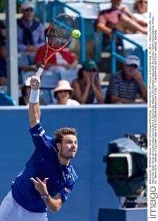 Aktuell Tennis, ATP Turnier in Cincinnati Aug. 20, 2015 - Mason, Ohio, USA - Stan Wawrinka (SUI) serves during his match at Thursday s round of the Western and Southern Open at at the Lindner Family Tennis Center , Mason, Oh. Tennis 2015 - Western & Southern Open - ZUMAs304