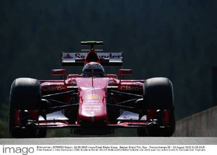 Belgian Grand Prix, Spa - Francorchamps 20 - 23 August 2015 21.08.2015 - Free Practice 1, Kimi Raikkonen (FIN) Scuderia Ferrari SF15-T 