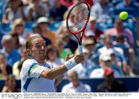 Aug. 22, 2015 - Mason, Ohio, USA - Alexandr Dolgopolov (UKR) hits a shot during Saturday s semifinal round of the Western and Southern Open at at the Lindner Family Tennis Center , Mason, Oh. Tennis 2015 - Western And Southern Open - ZUMAs304