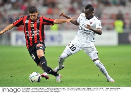 JEREMY PIED (ogcn) - Lenny NANGIS (smc) FOOTBALL : Nice vs Caen - Ligue 1 - 22 08 2015 FEP 