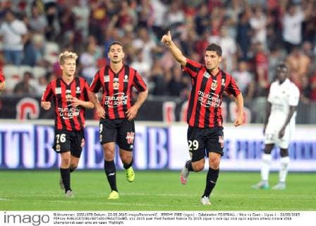 JEREMY PIED (ogcn) - Celebration FOOTBALL : Nice vs Caen - Ligue 1 - 22 08 2015 FEPxxx 