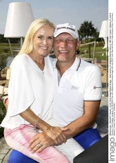 Axel Schulz mit Ehefrau Patricia beim 8. GRK Golf Charity Masters im Golf & Country Club Leipzig. Leipzig, 22.08.2015 Foto:xS.xGabschx xFuturexImage
