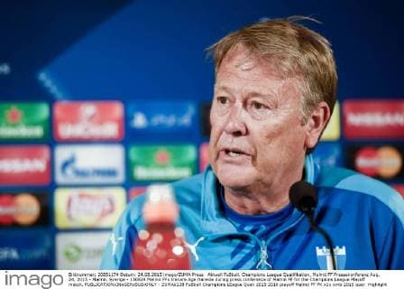 Aktuell Fußball, Champions League Qualifikation, Malmö FF Pressekonferenz Aug. 24, 2015 - Malmö, Sverige - 150824 Malmö FFs tränare Age Hareide during press conference of Malmö FF for the Champions League Playoff match.  - ZUMAb138