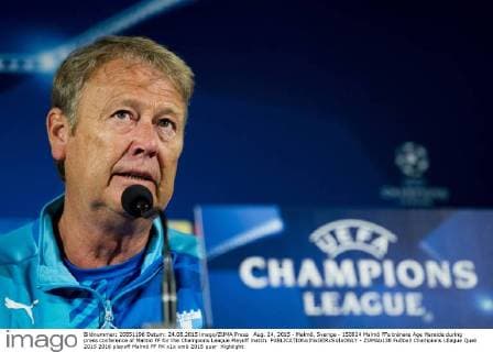 Aug. 24, 2015 - Malmö, Sverige - 150824 Malmö FFs tränare Age Hareide during press conference of Malmö FF for the Champions League Playoff match.  - ZUMAb138