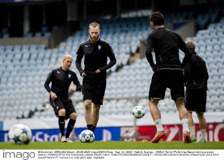 Aug. 24, 2015 - Malmö, Sverige - 150824 Malmö FFs Jo Inge Berget during practice session of Malmö FF for the Champions League Playoff match.  - ZUMAb138