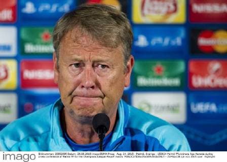 Aug. 24, 2015 - Malmö, Sverige - 150824 Malmö FFs tränare Age Hareide during press conference of Malmö FF for the Champions League Playoff match.  - ZUMAb138