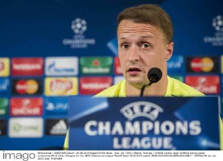Aug. 24, 2015 - Malmö, Sverige - 150824 Celtics Leigh Griffiths during press conference PK of Celtic Glasgow for the UEFA Champions League Playoff Quali 2015 2016 match.  - ZUMAb138