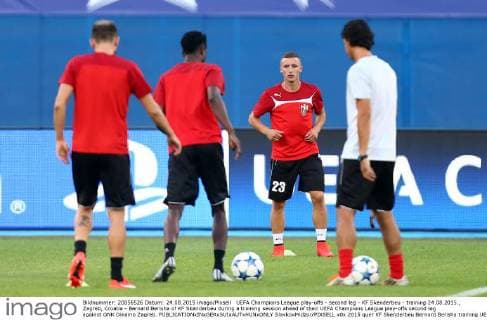 UEFA Champions League play-offs - second leg - KF Skenderbeu - training 24.08.2015., Zagreb, Croatia - Bernard Berisha of KF Skenderbeu during a training session ahead of their UEFA Champions League play-offs second leg against GNK Dinamo Zagreb.  SlavkoxMidzor PIXSELL