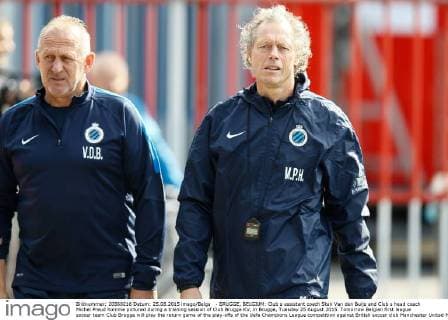 - BRUGGE, BELGIUM: Club s assistant coach Stan Van den Buijs and Club s head coach Michel Preud homme pictured during a training session of Club Brugge KV, in Brugge, Tuesday 25 August 2015. Tomorrow Belgian first league soccer team Club Brugge will play the return game of the play-offs of the Uefa Champions League competition against British soccer club Manchester United ManU FC. Manchester United won the first leg 3-1. BRUNOxFAHY  x04686802x