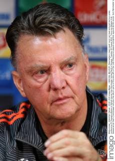 - BRUGGE, BELGIUM: Manchester s head coach Louis van Gaal pictured during a press conference PK Pressekonferenz of British soccer club Manchester United ManU in Brugge, Tuesday 25 August 2015. Tomorrow Belgian first league soccer team Club Brugge will play the return game of the play-offs of the Uefa Champions League competition against British soccer club Manchester United FC. Manchester United won the first leg 3-1. BRUNOxFAHY  x04686950x