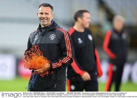 - BRUGGE, BELGIUM: Manchester s Ryan Giggs pictured during a training session of British soccer club Manchester United ManU in Brugge, Tuesday 25 August 2015. Tomorrow Belgian first league soccer team Club Brugge will play the return game of the play-offs of the Uefa Champions League competition against British soccer club Manchester United FC. Manchester United won the first leg 3-1. BRUNOxFAHY  x04687038x