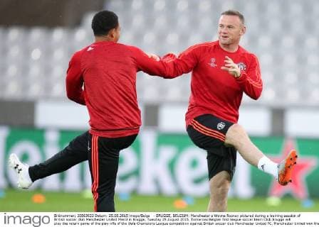 - BRUGGE, BELGIUM: Manchester s Wayne Rooney pictured during a training session of British soccer club Manchester United ManU in Brugge, Tuesday 25 August 2015. Tomorrow Belgian first league soccer team Club Brugge will play the return game of the play-offs of the Uefa Champions League competition against British soccer club Manchester United FC. Manchester United won the first leg 3-1. BRUNOxFAHY x04687044x