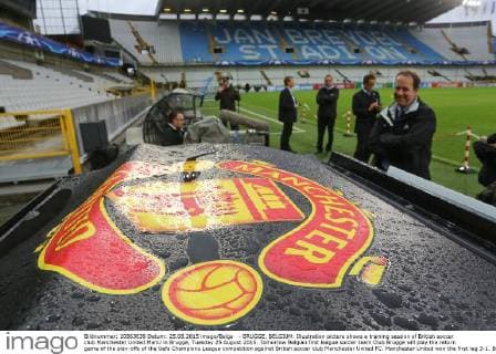- BRUGGE, BELGIUM: Illustration picture shows a training session of British soccer club Manchester United ManU in Brugge, Tuesday 25 August 2015. Tomorrow Belgian first league soccer team Club Brugge will play the return game of the play-offs of the Uefa Champions League competition against British soccer club Manchester United FC. Manchester United won the first leg 3-1. BRUNOxFAHY  x04687035x