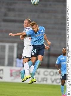 Jonathan Gradit (tou) - Florian Martin (soc) - Tours, Frankreich - Coupe de la ligue, Tours FC vs. FC Sochaux - 25 08 2015 AnthonyBIBARD FEP Panoramic 