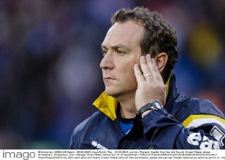 25.08.2015. London, England. Capital One Cup 2nd Round. Crystal Palace versus Shrewsbury. Shrewsbury Town manager Micky Mellon before kick off xCraigxMercerx  ActionPlus11653578