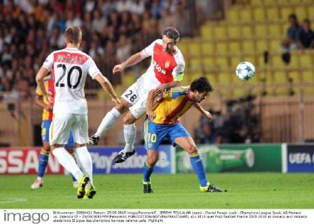 JEREMY TOULALAN (asm) - Daniel Parejo (val) - Champions League Quali, AS Monaco vs. Valencia CF - 25 08 2015 FEP Panoramic 