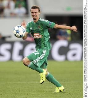 Aktuell Fußball, Champions League Playoff, Shakhtar Donetsk - Rapid Wien SOCCER - CL play off, Shakhtar vs Rapid LVIV,UKRAINE,25.AUG.15 - SOCCER - UEFA Champions League, play off, FC Shakhtar Donetsk vs SK Rapid Wien. Image shows Mario Pavelic (Rapid). Keywords: Wien Energie. GEPAxpictures xPhilippxBrem