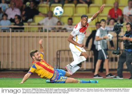 ANTHONY MARTIAL (asm) - Shkodran Mustafi (val) - Champions League Quali, AS Monaco vs. Valencia CF - 25 08 2015 FEP Panoramic 