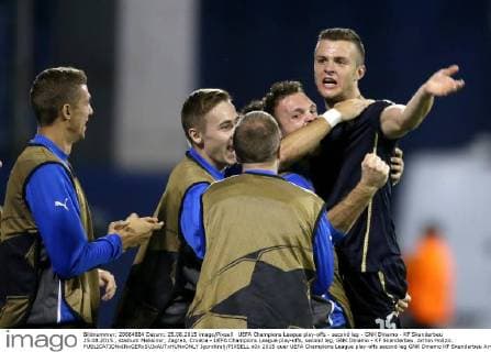 UEFA Champions League play-offs - second leg - GNK Dinamo - KF Skenderbeu 25.08.2015., stadium Maksimir, Zagreb, Croatia - UEFA Champions League play-offs, second leg, GNK Dinamo - KF Skenderbeu. Armin Hodzic.  IgorxKralj PIXSELL