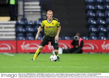 Aktuell FuÃŸball, England Ligapokal, Preston North End - FC Watford 25.08.2015. Preston, England. Capital One Cup 2nd Round. Preston North End versus Watford. Ben Watson of Watford FC in action xDavidxBlunsdenx  ActionPlus11653673