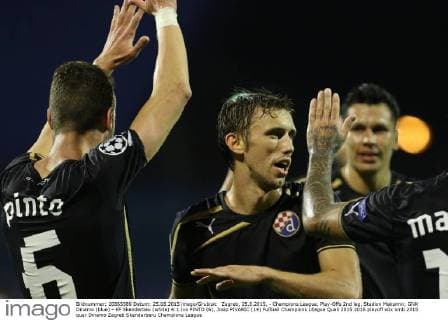 Zagreb, 25.8.2015. - Champions League, Play-Offs 2nd leg, Stadion Maksimir, GNK Dinamo (blue) - KF Skenderbeu (white) 4:1 Ivo PINTO (6), Josip PIVARIC (19)