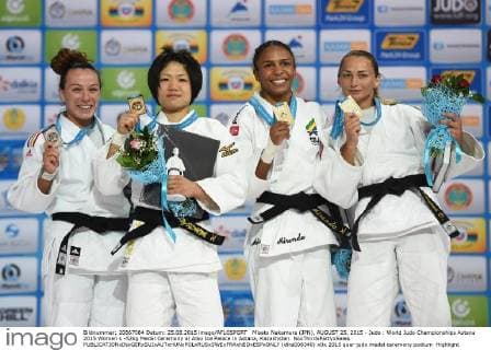 Misato Nakamura (JPN), AUGUST 25, 2015 - Judo : World Judo Championships Astana 2015 Women s -52kg Medal Ceremony at Alau Ice Palace in Astana, Kazakhstan. NoxThirdxPartyxSales  (dlra008340)