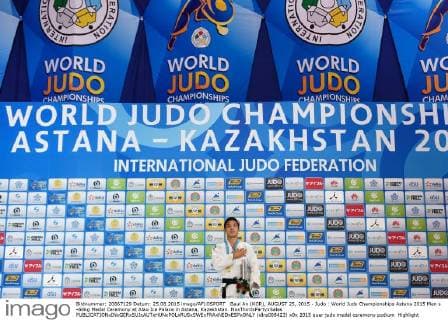 Baul An (KOR), AUGUST 25, 2015 - Judo : World Judo Championships Astana 2015 Men s -66kg Medal Ceremony at Alau Ice Palace in Astana, Kazakhstan. NoxThirdxPartyxSales  (dlra008423)