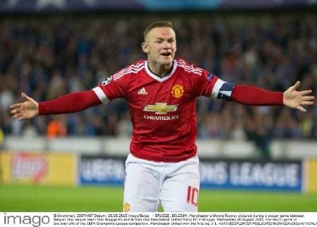 - BRUGGE, BELGIUM: Manchester s Wayne Rooney pictured during a soccer game between Belgian first league team Club Brugge KV and British club Manchester United ManU FC in Brugge, Wednesday 26 August 2015, the return game of the play-offs of the UEFA Champions League competition. Manchester United won the first leg 3-1. KURTxDESPLENTER x04687609x