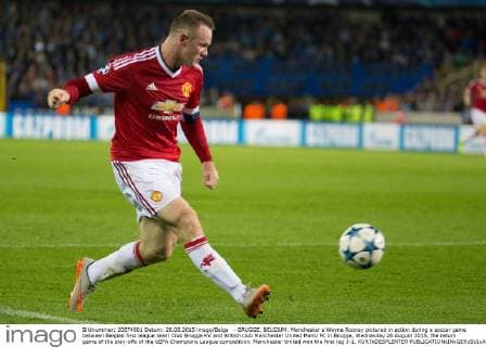 - BRUGGE, BELGIUM: Manchester s Wayne Rooney pictured in action during a soccer game between Belgian first league team Club Brugge KV and British club Manchester United ManU FC in Brugge, Wednesday 26 August 2015, the return game of the play-offs of the UEFA Champions League competition. Manchester United won the first leg 3-1. KURTxDESPLENTER x04687694x