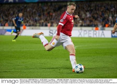 - BRUGGE, BELGIUM: Manchester s Wayne Rooney pictured in action during a soccer game between Belgian first league team Club Brugge KV and British club Manchester United ManU FC in Brugge, Wednesday 26 August 2015, the return game of the play-offs of the UEFA Champions League competition. Manchester United won the first leg 3-1. KURTxDESPLENTER x04687695x