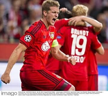 Leverkusen, 26.08.2015, BayArena Jubel: Lars Bender (Bayer) Bayer Leverkusen - Lazio Rom mm