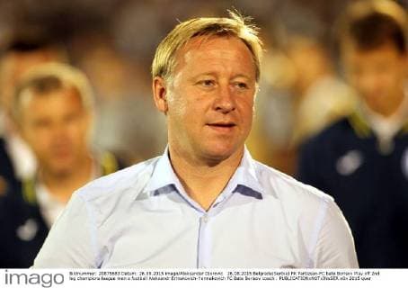 26.08.2015 Belgrade(Serbia) FK Partizsan-FC bate Borisov Play off 2nd leg champions league men s football Aleksandr Ermakovich-Yermakovich FC Bate Borisov coach :