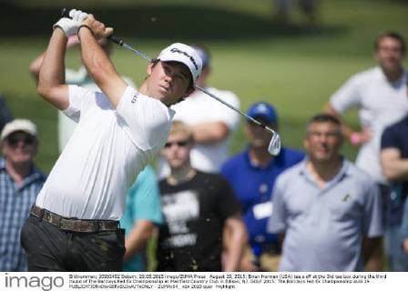 August 29, 2015: Brian Harman (USA) tee s off at the 3rd tee box during the third round of The Barclays Fed Ex Championship at Plainfield Country Club in Edison, NJ. GOLF 2015: The Barclays Fed Ex Championship AUG 29 - ZUMAc04_