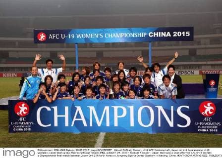 Aktuell Fußball, Damen, U 19 AFC Meisterschaft, Japan ist U19 Asienmeister U-19 Women s Japan team group Mannschaftsbild Totale (JPN), AUGUST 29, 2015 - Football Soccer : Japan team group pose after the AFC U-19 Women s Championship final match between Japan 0(4-2)0 North Korea at Jiangning Sports Center Stadium in Nanjing, China. NOxTHIRDxPARTYxSALES.  (heia000614)