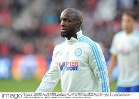 LASSANA DIARRA (om) FOOTBALL : EA Guingamp vs Olympique Marseille - Ligue 1 - 28 08 2015 FEP Panoramic 