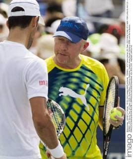 TENNIS - ATP Tennis Herren US Open 2015 NEW YORK CITY,NEW YORK,USA,30.AUG.15 - TENNIS - ATP World Tour, US Open 2015, Grand Slam, Flushing Meadows. Image shows Novak Djokovic (SRB) and Boris Becker. GEPAxpictures xMatthiasxHauer