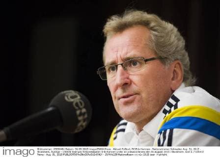 Aktuell Fußball, PK Erik Hamren - Nationaltrainer Schweden Aug. 31, 2015 - Stockholm, Sverige - 150831 Sveriges förbundskapten Erik Hamren under en presskonferens den 31 augusti 2015 i Stockholm. kod JL 135437 News - Aug. 31, 2015  - ZUMAb138