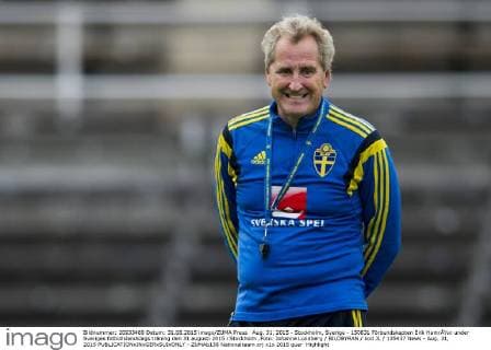 Aug. 31, 2015 - Stockholm, Sverige - 150831 Förbundskapten Erik HamrÅ½n under Sveriges fotbollslandslags träning den 31 augusti 2015 i Stockholm..Foto: Johanna Lundberg BILDBYRAN kod JL 135437 News - Aug. 31, 2015  - ZUMAb138