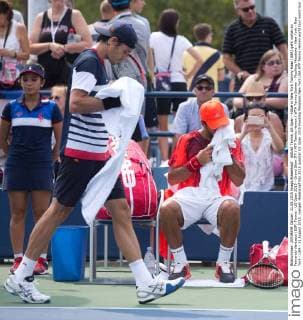 Aktuell Tennis, US Open - Hitze in New York Tommy Haas (GER) geht vorbei an Fernando Verdasco (ESP) Tennis - US Open 2015 - Grand Slam ITF ATP Tennis Herren WTA Tennis Damen - Flushing Meadows - New York - New York - USA - 31 August 2015. Juergen Hasenkopf