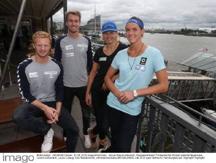 Aktuell Beachvolleyball, Pressekonferenz Timmendorfer Strand Valentin Begemann, Lorenz Schümann, Laura Ludwig, Kira Walkenhorst, xMichaelxKunkelx xHOCHxZWEIx