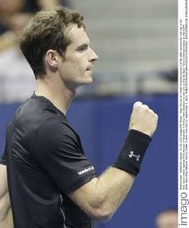 Andy Murray of United Kingdom pumps his fist after winning the first set in his first round match against Nick Kyrgios of Australia in Arthur Ashe Stadium on day two at the US Open Tennis Championships at the USTA Billie Jean King National Tennis Center in New York City on September 1, 2015.  NYP20150901136 JOHNxANGELILLO