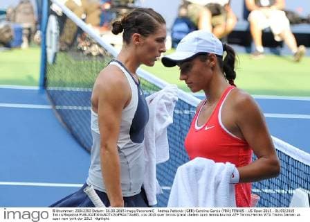 Andrea Petkovic (GER) Caroline Garcia (FRA) TENNIS : US Open 2015 - 01 09 2015 TennisMagazine 