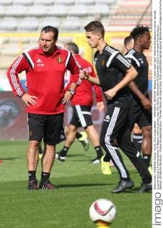 - BRUSSELS, BELGIUM: Belgium s head coach Marc Wilmots and Belgium s Adnan Januzaj pictured during a training session of Belgian national soccer team Red Devils, Wednesday 02 September 2015, in Brussels King Baudouin stadium (Stade Roi Baudouin - Koning Boudewijnsatdion). The Red Devils are playing Euro 2016 qualification games against Bosnia and Herzegovina tomorrow. Tuesday BRUNOxFAHY  x04692273x